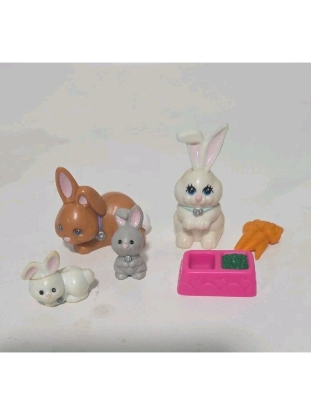 Vintage Littlest Pet Shop Bunny Lot Mommy Baby Bunnies Bashful 1990's